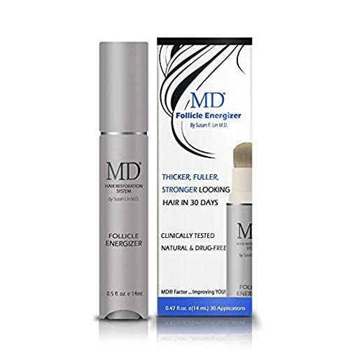 MD suero natural para el crecimiento del cabello | Follicle Energizer Serum: evita el adelgazamiento del cabello y la pérdida de cabello al estimular los folículos capilares para producir un ca