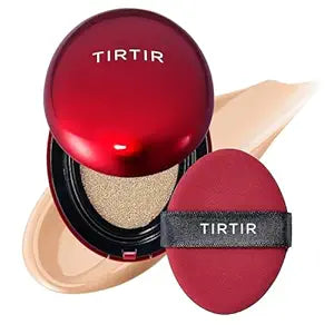 TIRTIR Mask Fit Red Cushion Foundation | Full coverage, Weightless, Skin fit, Satin Glow Finish, Korean Makeup, beauty, Tattoo cover up, Buildable (#23N Sand, 0.63 Fl Oz)