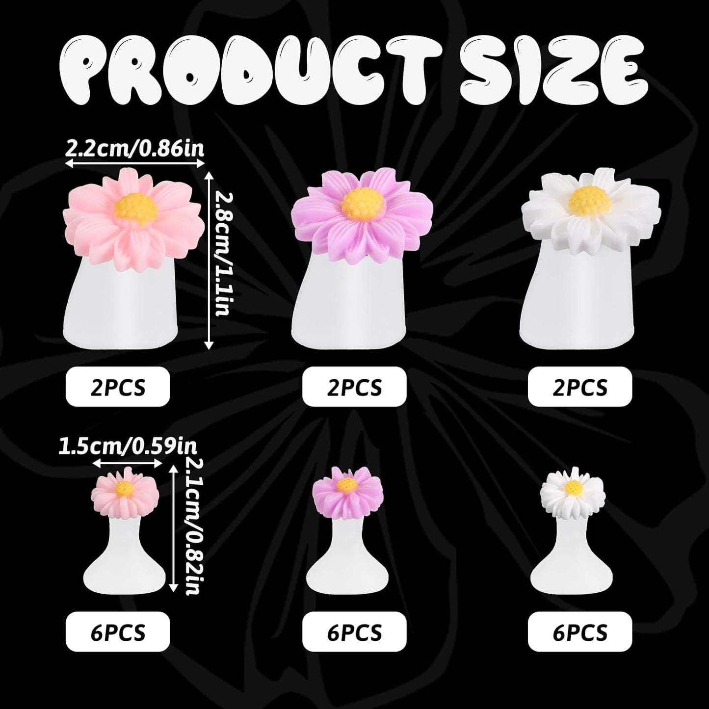 24 PCS Daisy Silicone Toe Separators Flower Toes Spacers Pedicures Silicone Toe Nail Separator Pedicure Toes Dividers for Women Pedicure Nails Salon Foot Spacers Nail Art Tools (Pink, Purple, White)