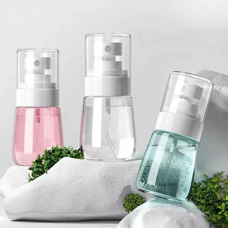 6 Pack 1oz 30ml Travel Spray Bottles TSA Approved - Leakproof Plastic Fine Mist Sprayers for Toiletries, Skincare & Plants, Portable Mini Sprayer Set with Secure Caps & Assorted Colors