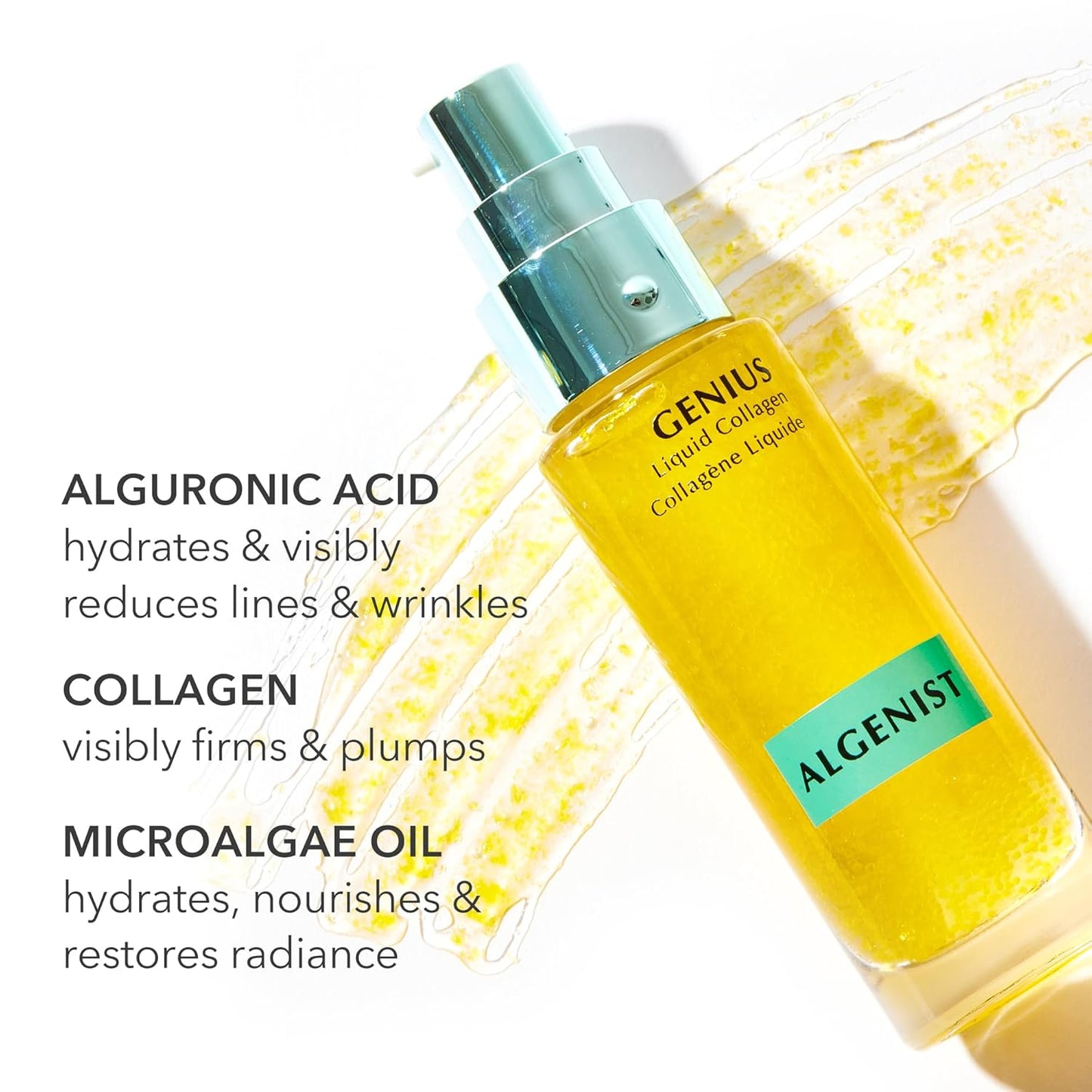 Algenist GENIUS Super Size Liquid Collagen Serum - Firming and Hydrating Face Serum with Collagen + Vitamin E - Helps Visibly Minimize Fine Lines + Wrinkles and Improve Elasticity (60ml)