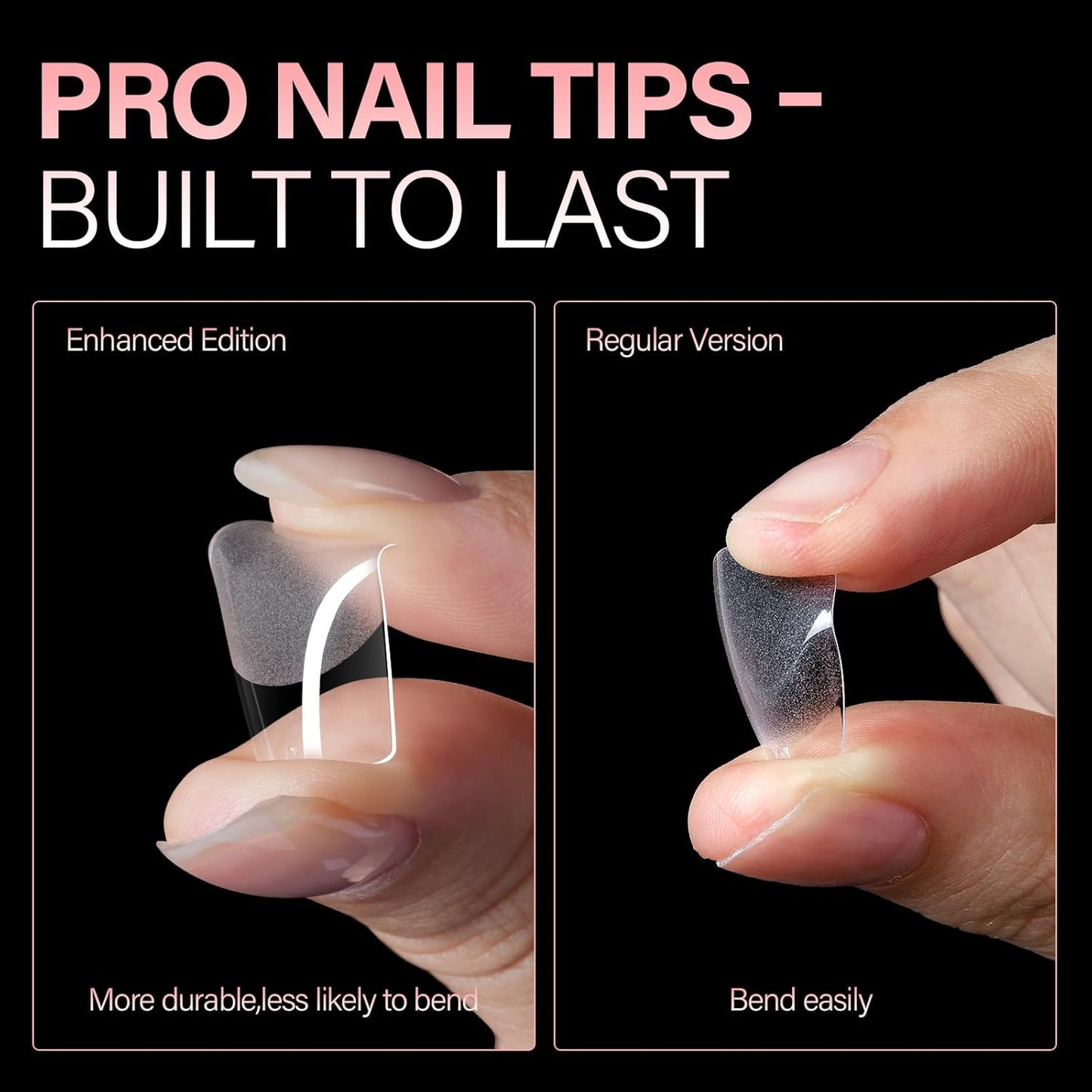AILLSA Medium Square Fake Nail Tips 240Pcs Square Press on Nails Pre-Shaped Gelly Nail Tips, Half Matte Full Cover Clear Acrylic Gel Kit for Nail Extension Salon DIY at Home 8 Sizes False Tips