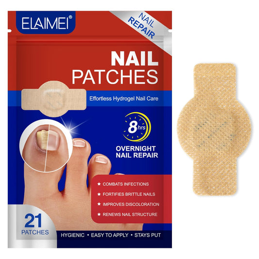 21 PCS Nail Patches ,Toenail Treatment Patch Extra Strength 8-Hour ,Nail Repair Patches,Nail Repair for Restores Damaged Nails and Appearance of Discolored,Overnight Renewal for Men and Women