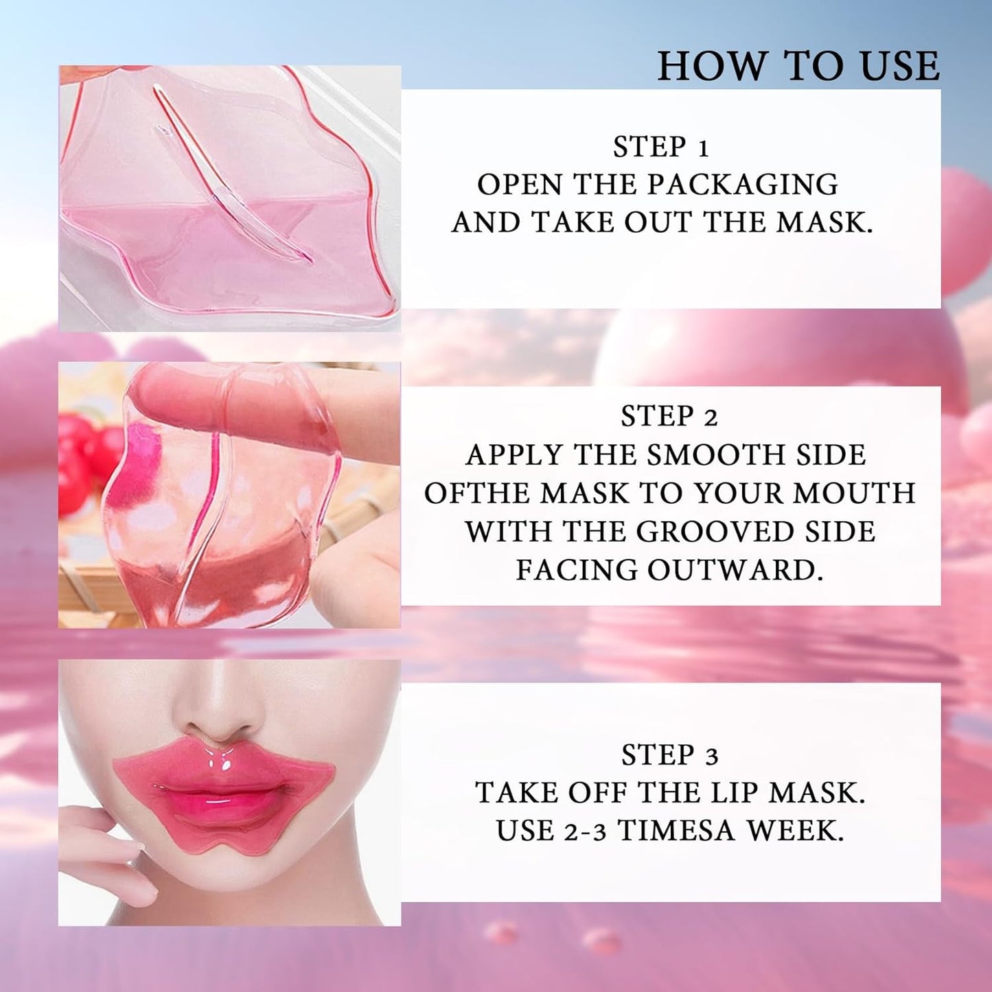 30PCS Hydrating Lip Mask,Overnight Lip Masks Bulk,Moisturizing Lip Patches Great for Dry Lips,Nourishing Lip Sleeping Mask Lip Care Kit for Women and Men