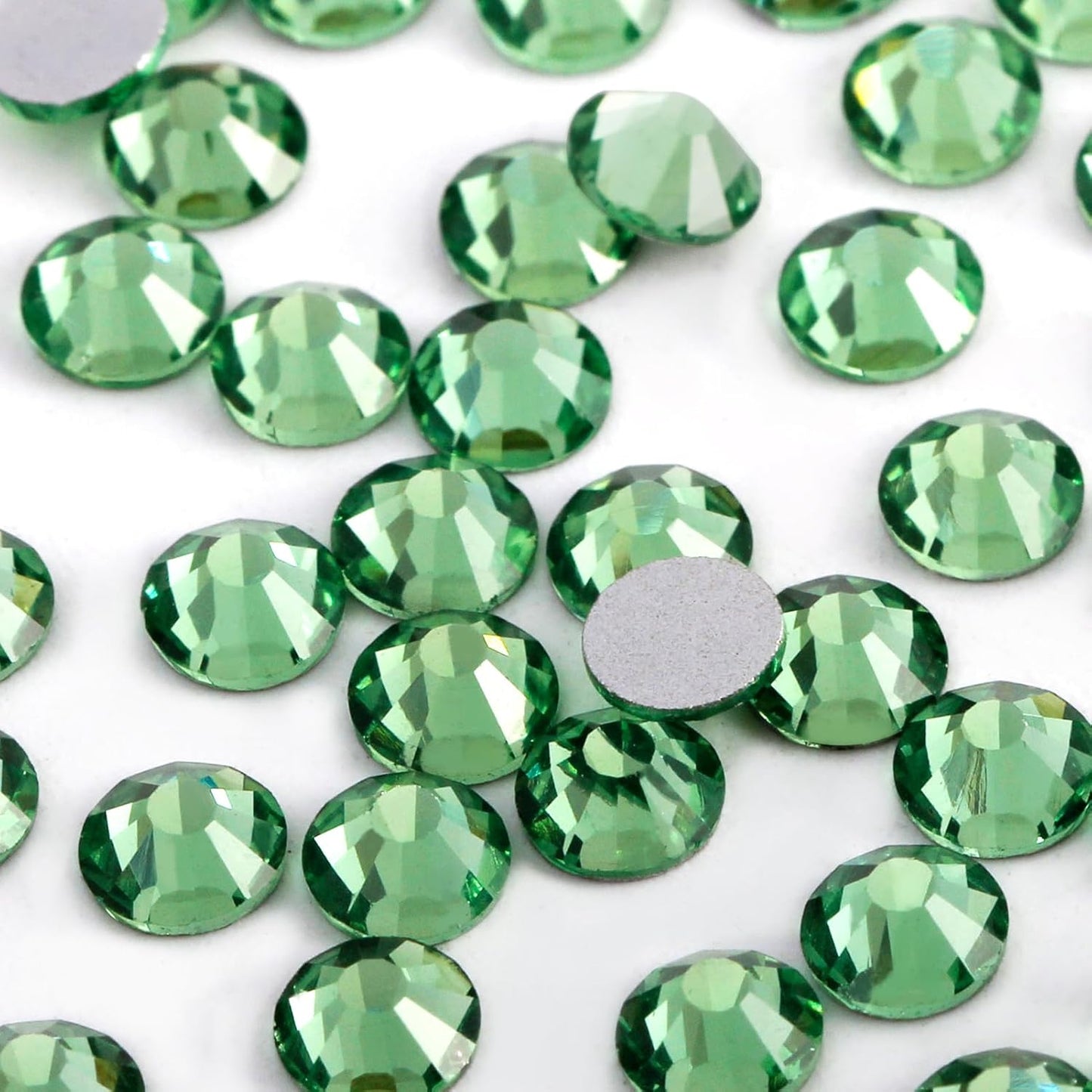 2000 PCS SS16 Flatback Rhinestones,12-Facet Diamond-Cut Glass Gems for Nail Art,Clothing,DIY Crafts,Glue-On Decoration Stones with Silver Backing,Peridot