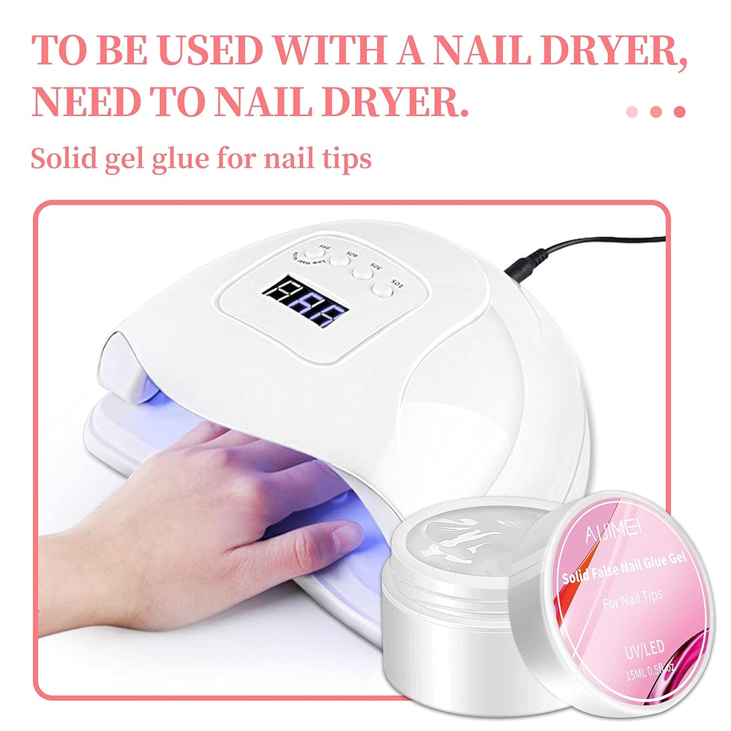 AIJIMEI Solid Builder Nail Gel - 15ml Solid Gel for Press Ons, False and Acrylic Tips Sculpting Gel for Art Non-Sticky Hand Carving Glue Extension with Sequins DIY Salon Home Use