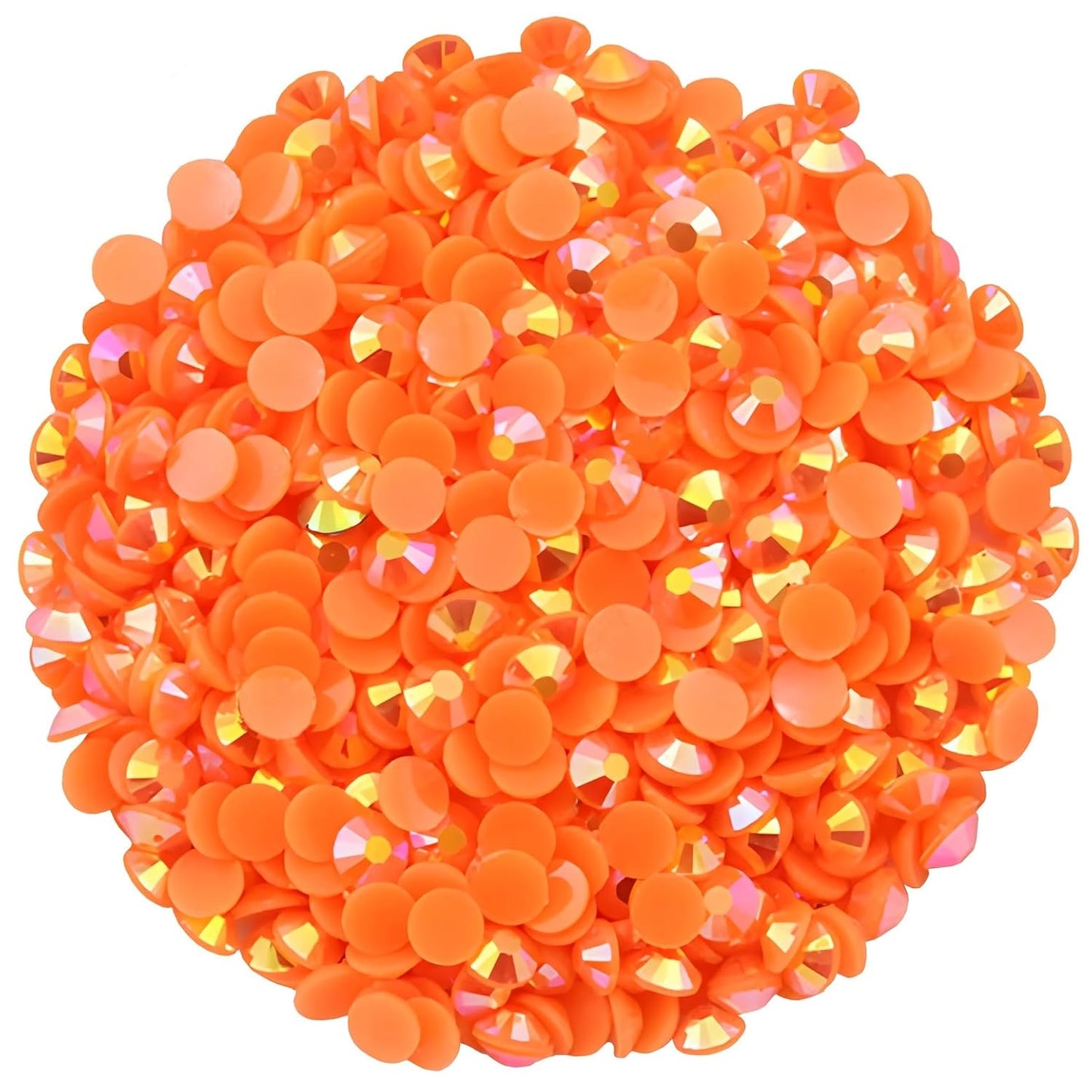 2250 Pcs SS16 4mm AB Flatback Rhinestones for Nails Art Crafts Glitter Round Shine Gems Crystals DIY Clothes Shoes (Orange AB)
