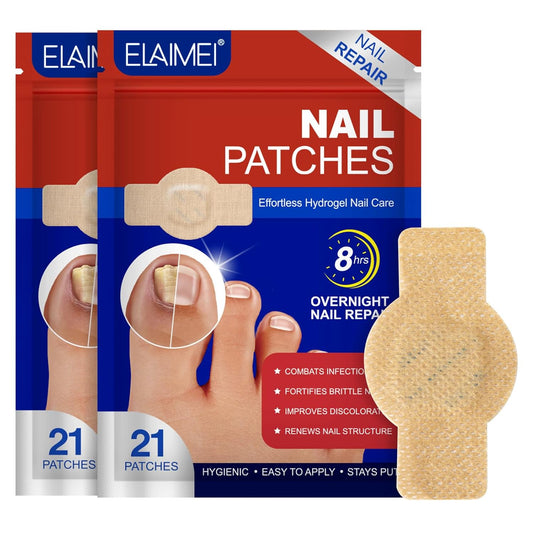 21 PCS Nail Patches ,Toenail Treatment Patch Extra Strength 8-Hour ,Nail Repair Patches,Nail Repair for Restores Damaged Nails and Appearance of Discolored,Overnight Renewal for Men and Women(2pack)