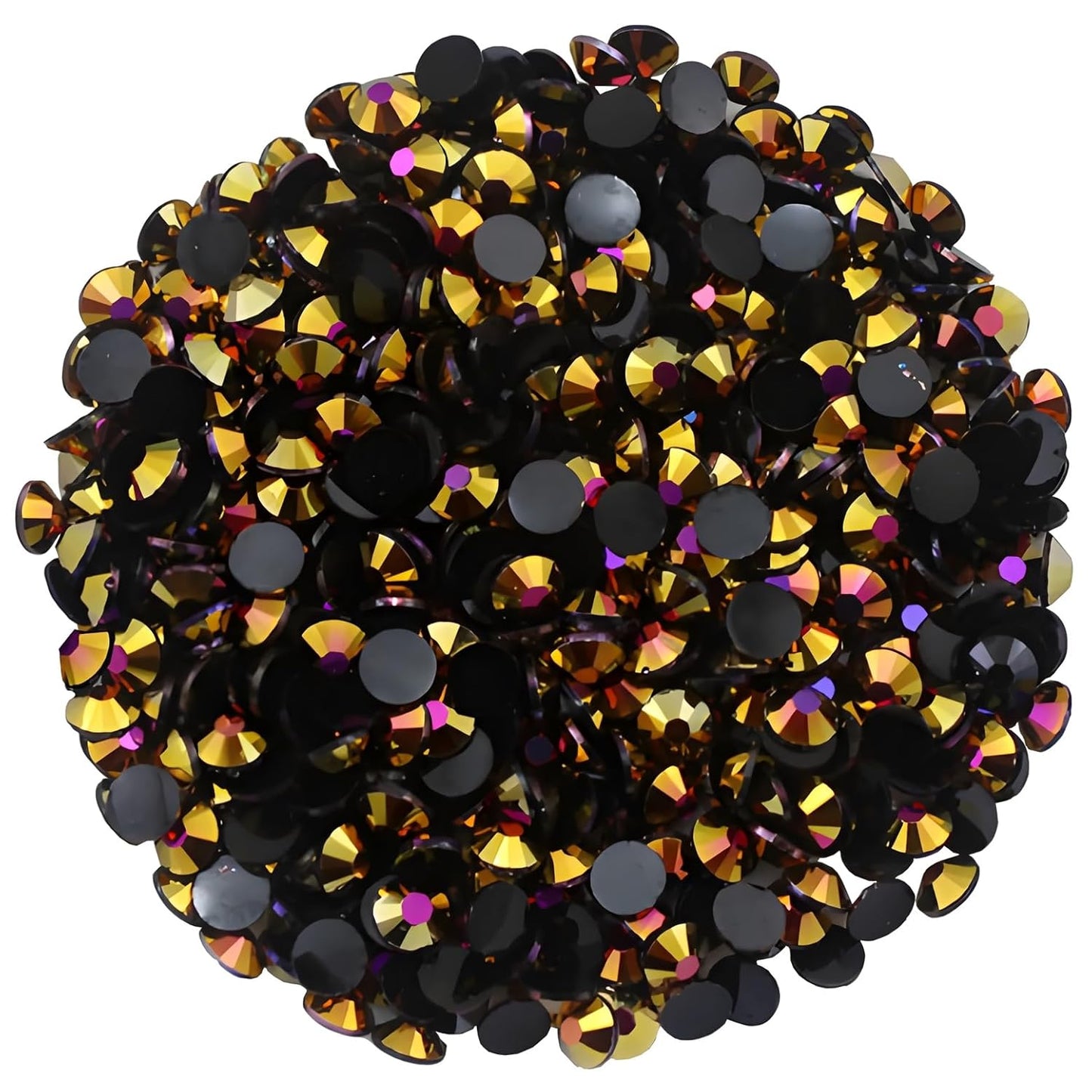 2250 Pcs SS16 4mm AB Flatback Rhinestones for Nails Art Crafts Glitter Round Shine Gems Crystals DIY Clothes Shoes (Black-Bottom RoseRed AB)