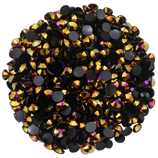 2250 Pcs SS16 4mm AB Flatback Rhinestones for Nails Art Crafts Glitter Round Shine Gems Crystals DIY Clothes Shoes (Black-Bottom RoseRed AB)