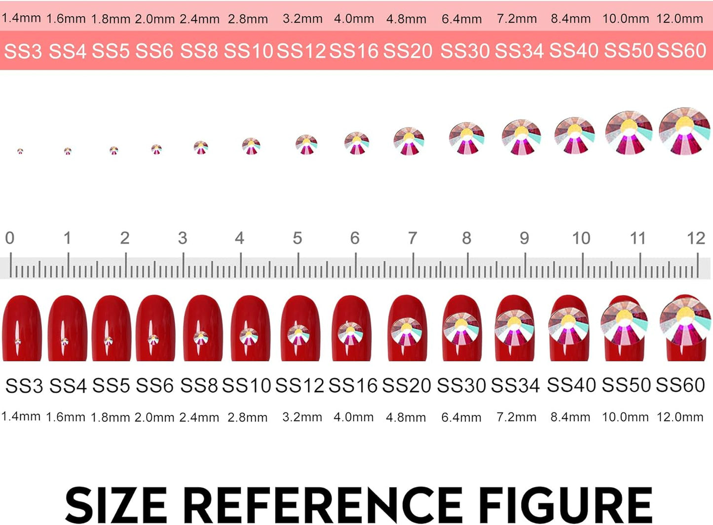 3456pcs Flatback Rhinestones Glass Charms Diamantes Gems Stones for Nail Art 6 Size ss4~ss12 Amethyst