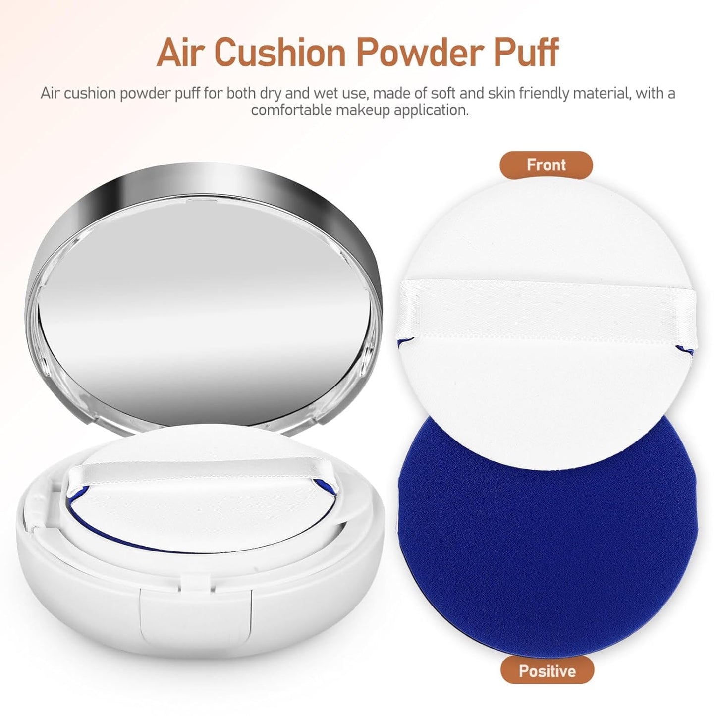 2PCS Cushion Foundation Case Empty Compact Makeup Containers Puff Case Bb Cream Box for Liquid