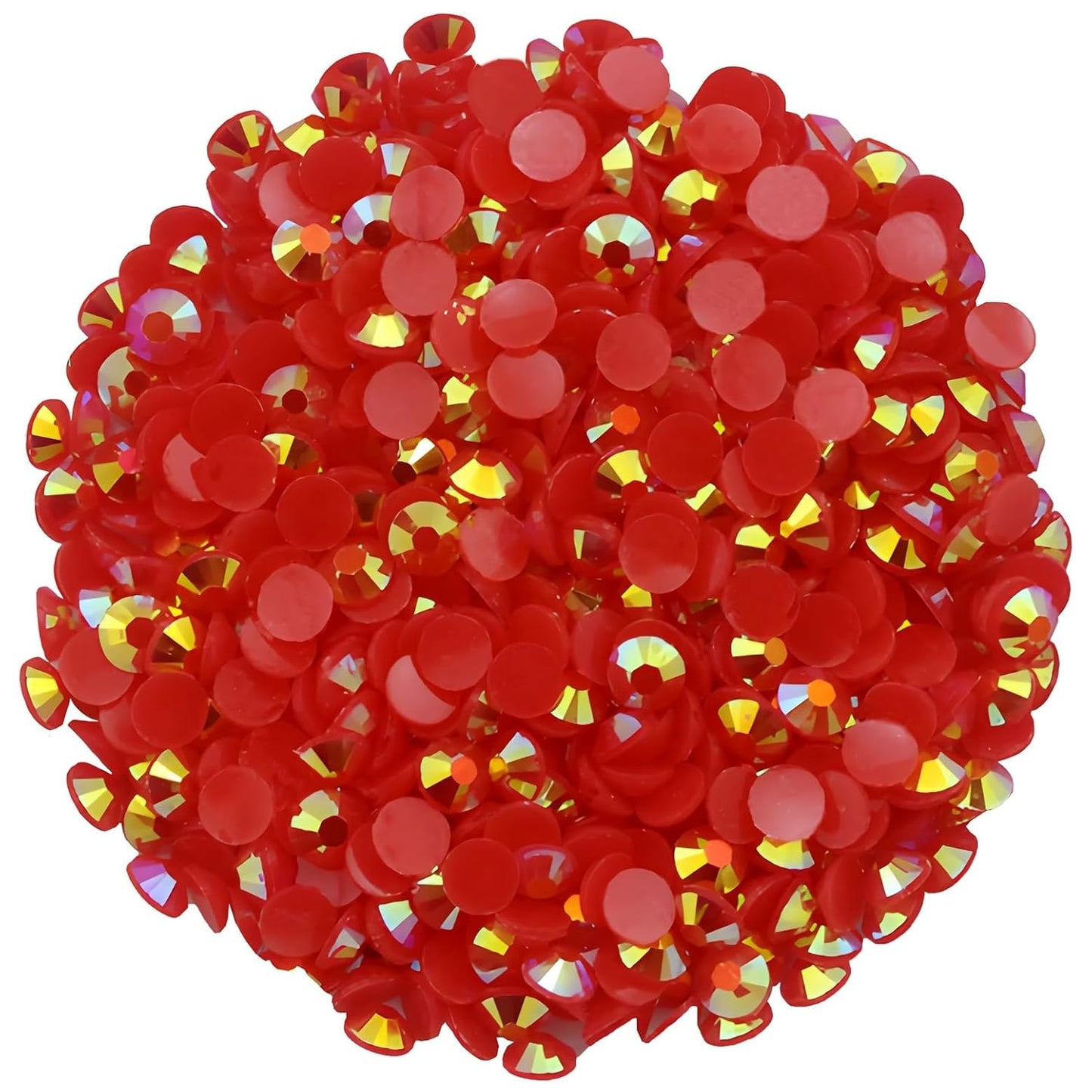 2250 Pcs SS16 4mm AB Flatback Rhinestones for Nails Art Crafts Glitter Round Shine Gems Crystals DIY Clothes Shoes (Red AB)