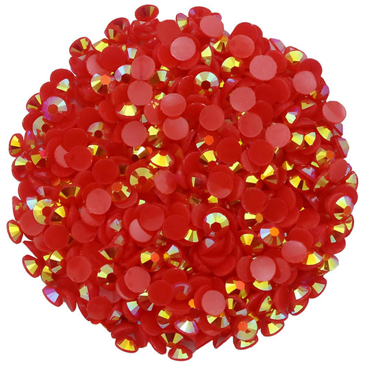 2250 Pcs SS16 4mm AB Flatback Rhinestones for Nails Art Crafts Glitter Round Shine Gems Crystals DIY Clothes Shoes (Red AB)