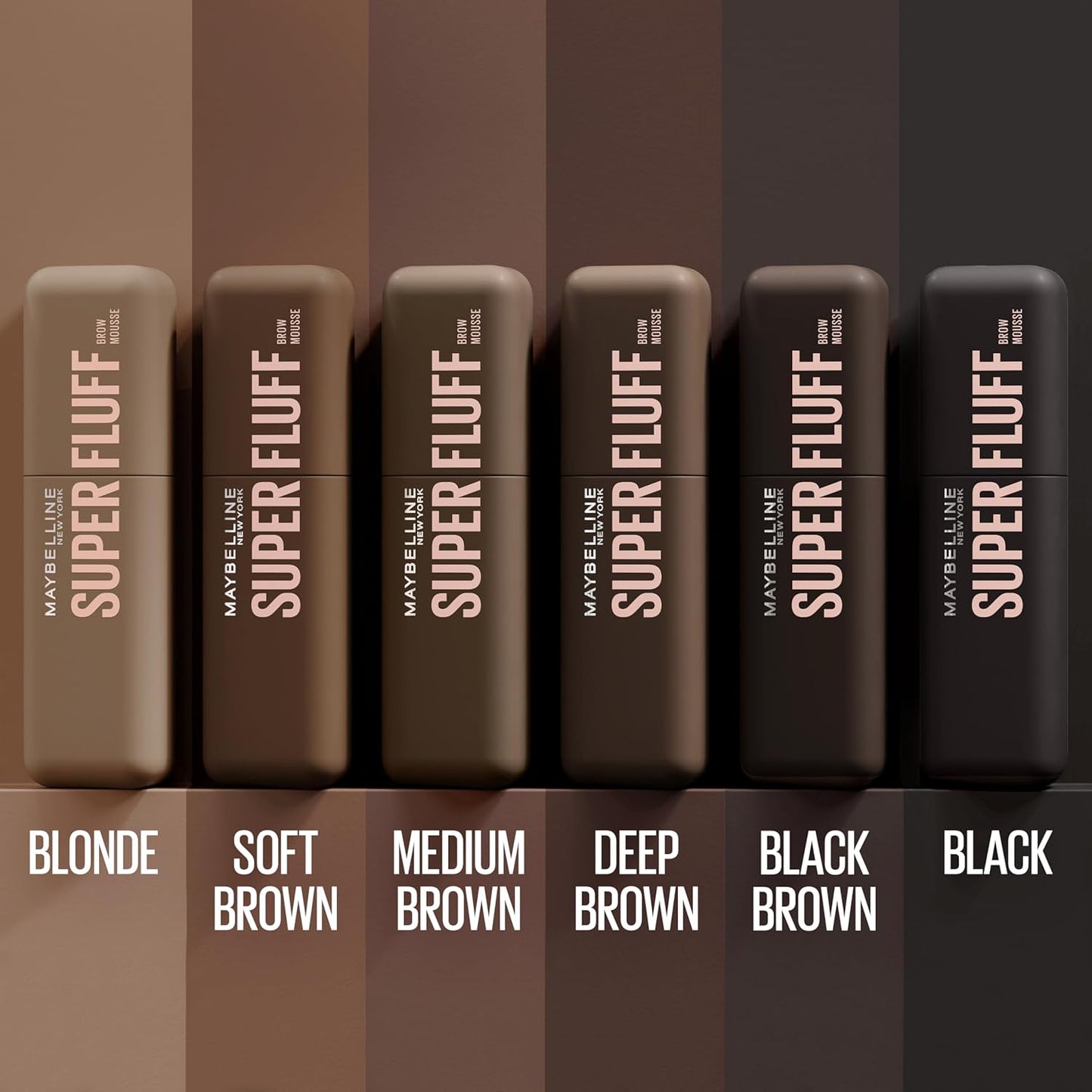 Maybelline Superfluff Volumizing Brow Mousse, All Day Tinted Brow Gel For Soft Full Brows, Black Brown, 1 Count