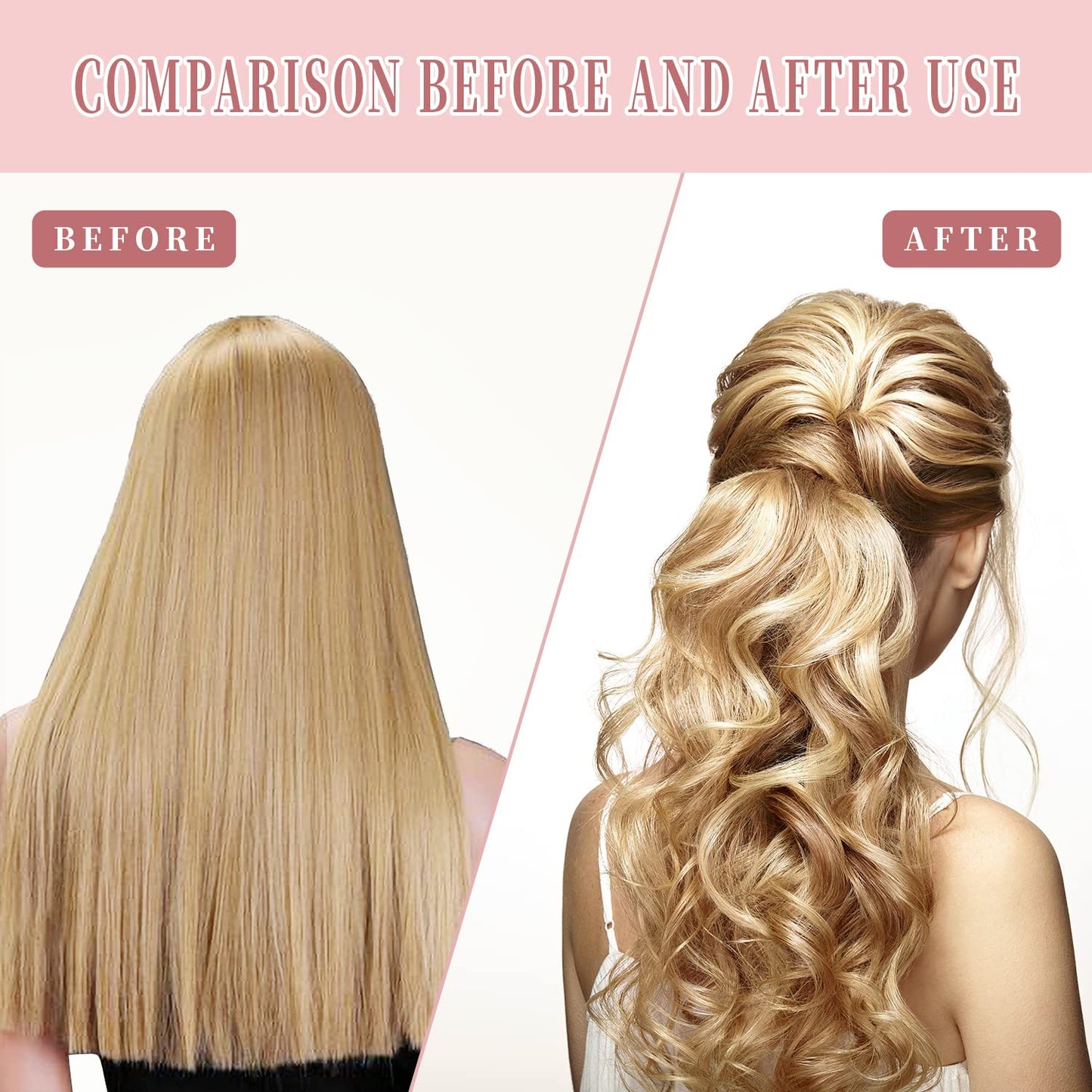 30pcs Heatless Curlers Rollers for Wavy Curls, No Heat Spiral Curlers Kit with Styling Hooks for Long Hair (25.5 Inch/65 cm)