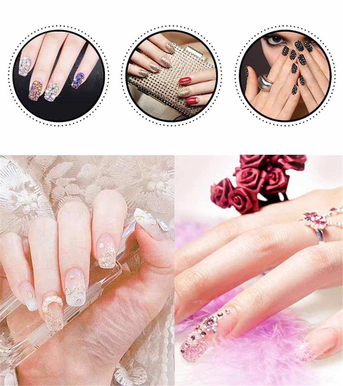 2250 Pcs SS16 4mm AB Flatback Rhinestones for Nails Art Crafts Glitter Round Shine Gems Crystals DIY Clothes Shoes (Light RoseRed AB)