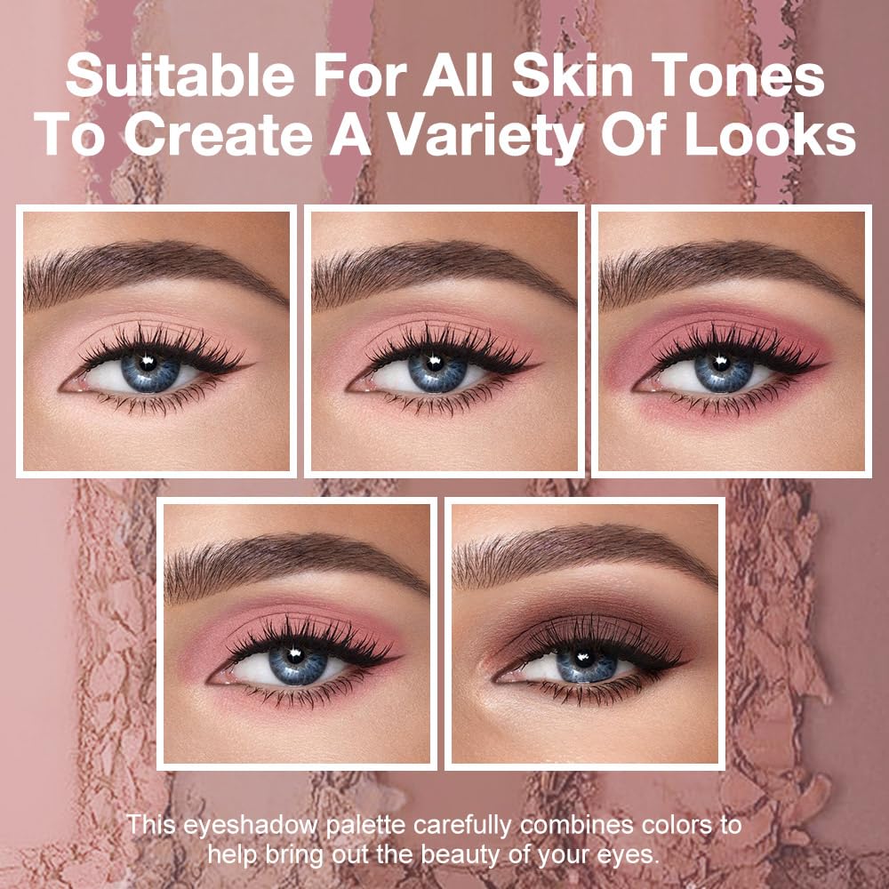 AMY'S DIARY Earth Tone Eyeshadow Palette Makeup, 5 Colors Cool-Toned Velvety Matte Finish, Nude Taupe Eye Shadows, for Woman Long Lasting Naturing-Looking (#03)