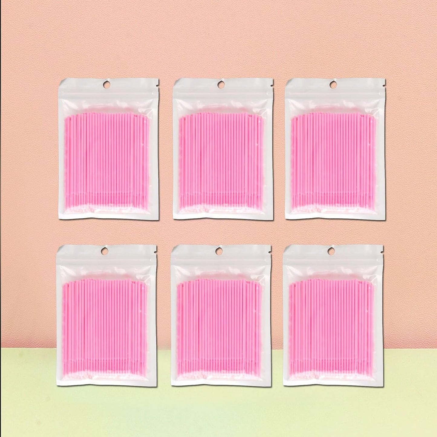 2100PCS Microswabs for Eyelash Extensions,Micro Applicators Brush for Cleaning and Applying Make-up Pink (Head Diameter: 2.0mm)