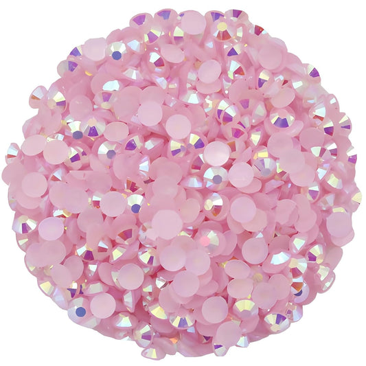 2250 Pcs SS16 4mm AB Flatback Rhinestones for Nails Art Crafts Glitter Round Shine Gems Crystals DIY Clothes Shoes (Light Pink AB)