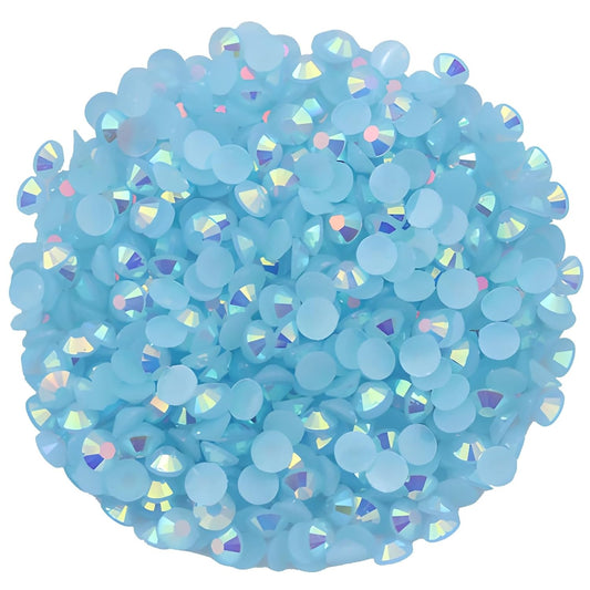 2250 Pcs SS16 4mm AB Flatback Rhinestones for Nails Art Crafts Glitter Round Shine Gems Crystals DIY Clothes Shoes (Light Blue AB)