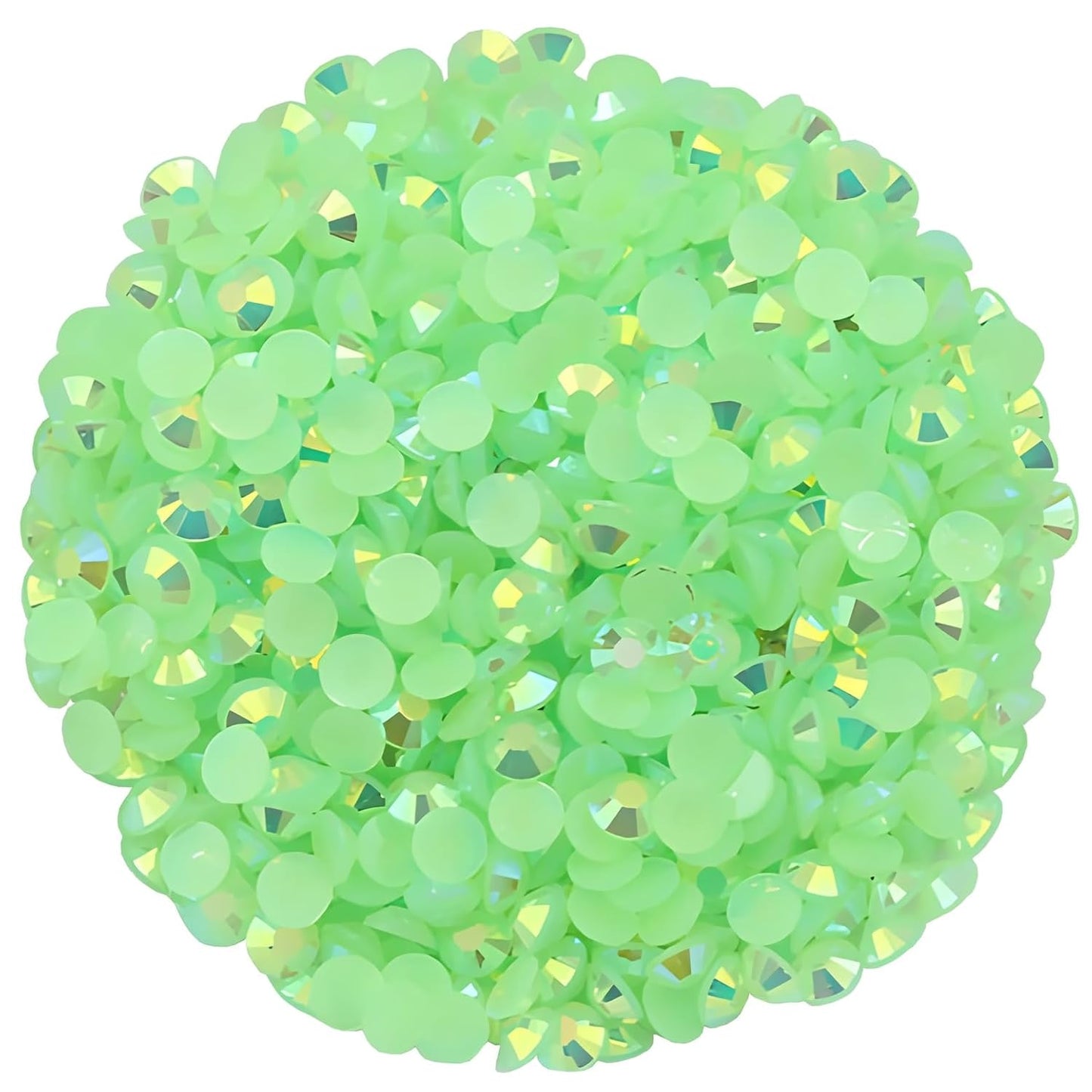 2250 Pcs SS16 4mm AB Flatback Rhinestones for Nails Art Crafts Glitter Round Shine Gems Crystals DIY Clothes Shoes (Green AB)