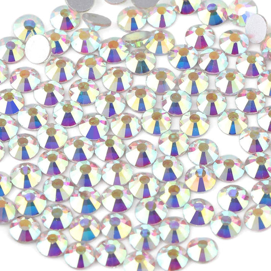 beadsland Flat Back Crystal Rhinestones Round Gems for Nail Art and Craft Glue Fix, CrystalAB (3.9-4.0mm) SS16/1440pcs