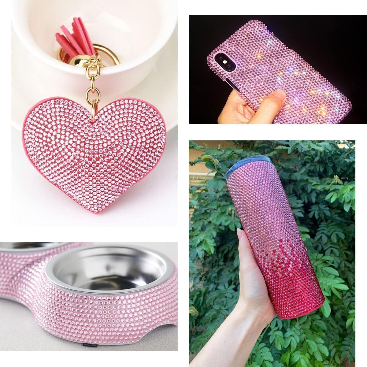 16000PCS Transparent Light Pink AB Resin Rhinestones for Crafting 3mm 4mm 5mm Flatback Jelly Stones Bulk SS10 SS16 SS20 Diamonds Crystals Gems Charms for Nails Face Eyes Makeup Tumblers Crafts