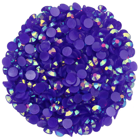 2250 Pcs SS16 4mm AB Flatback Rhinestones for Nails Art Crafts Glitter Round Shine Gems Crystals DIY Clothes Shoes (Dark Purple AB)