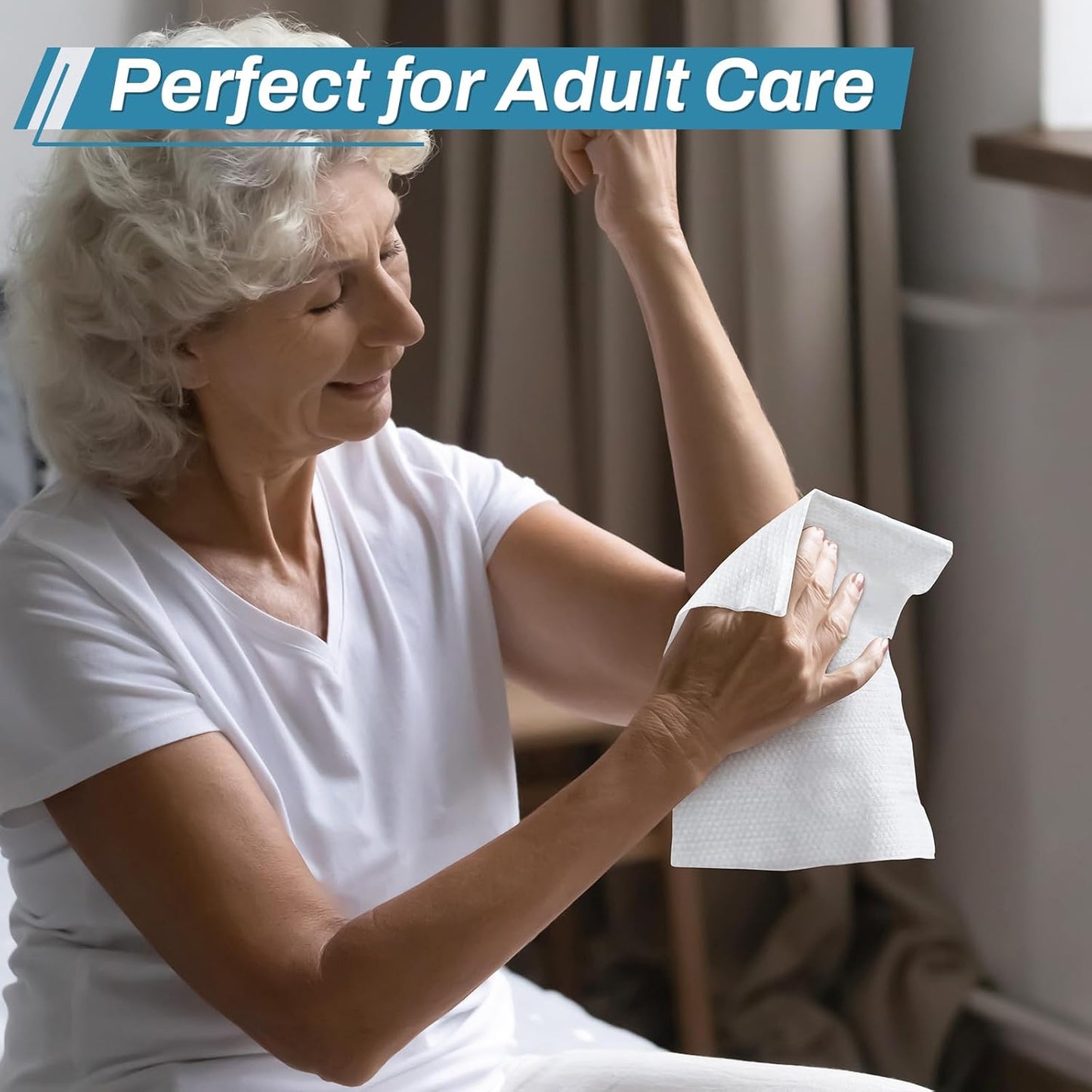 720 Count (12 Packs of 60) Wipes for Adults, 8" x 12" Extra Large for Incontinence & Cleansing, Disposable Body Shower & Bath Wipes for Elderly Bathing No-Rinse - Vitamin E & Aloe