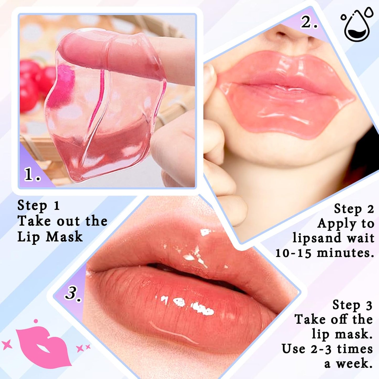 30PCS Moisturizing Lip Masks Set, Overnight Bulk Lip Patches, Long-lasting Hydrating Sleeping Lip Plumping Masks for Women 03