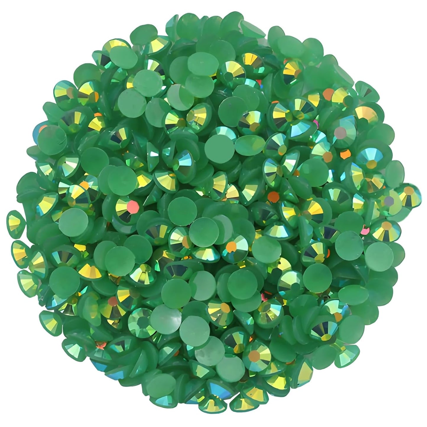 2250 Pcs SS16 4mm AB Flatback Rhinestones for Nails Art Crafts Glitter Round Shine Gems Crystals DIY Clothes Shoes (Dark Green AB)