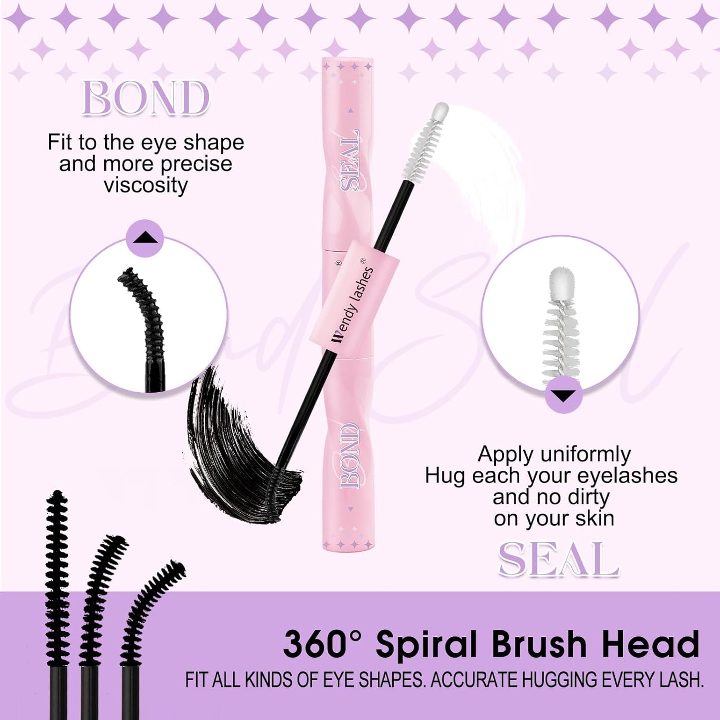 2 in 1 Lash Bond and Seal Kit for DIY Eyelash Extension,Waterproof,Black,Strong Hold Use at home(JS+FS)