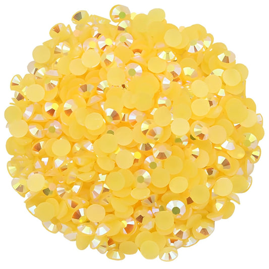 2250 Pcs SS16 4mm AB Flatback Rhinestones for Nails Art Crafts Glitter Round Shine Gems Crystals DIY Clothes Shoes (Orange Yellow AB)