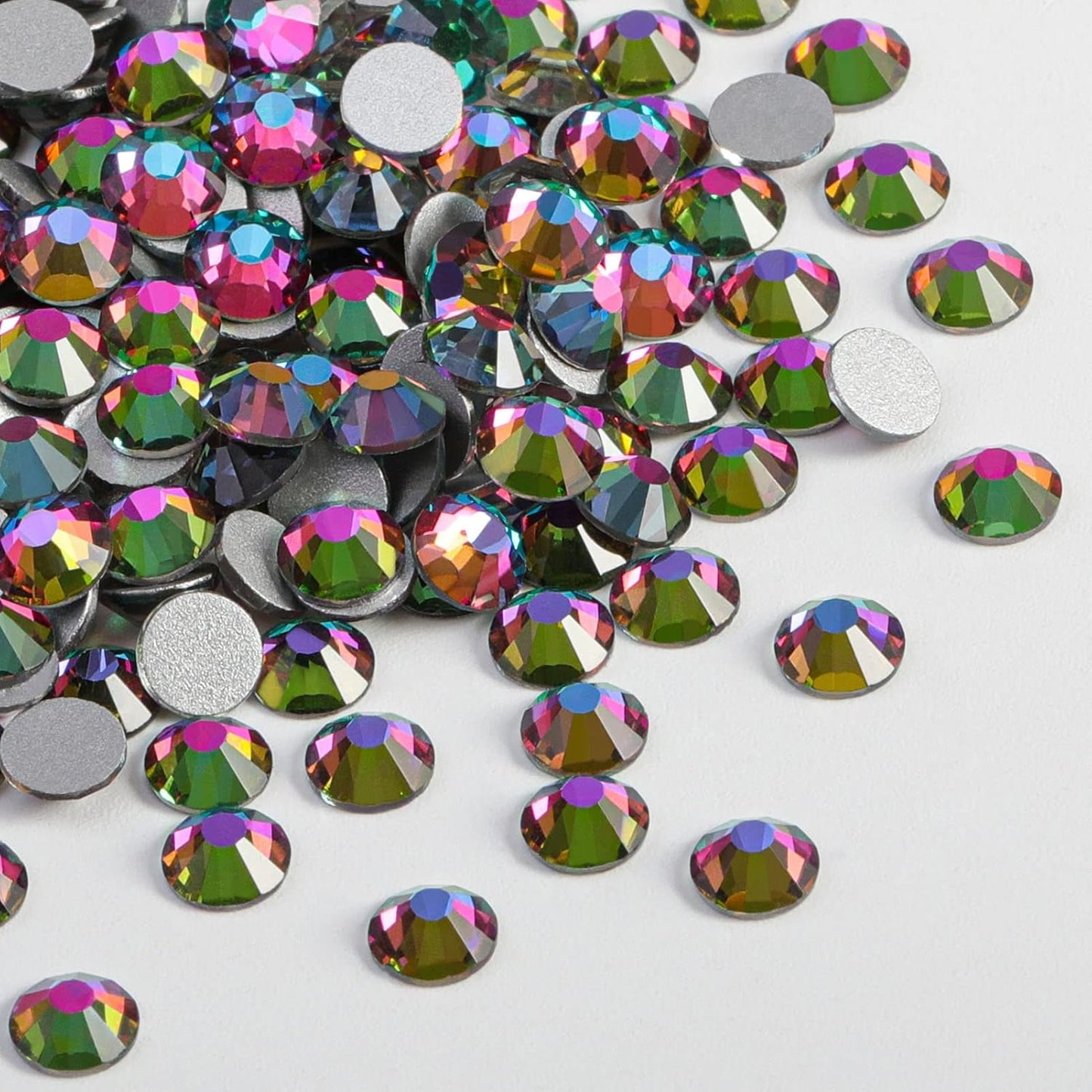 beadsland Flat Back Crystal Rhinestones Round Gems, Green Volcano (1.9-2.0mm) SS6/1440pcs