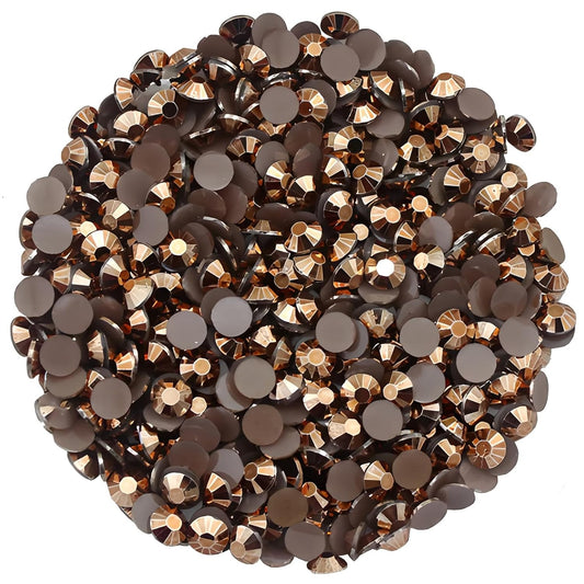 2250 Pcs SS16 4mm AB Flatback Rhinestones for Nails Art Crafts Glitter Round Shine Gems Crystals DIY Clothes Shoes (Bronze AB)