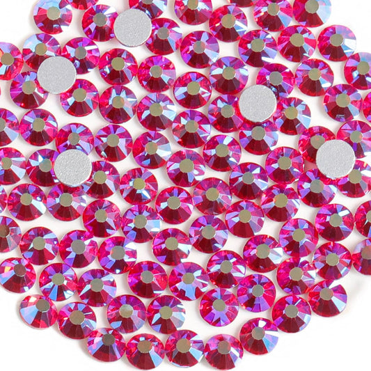 Beadsland 2880pcs Flat Back Crystal Rhinestones Round Gems for Nail Art and Craft Glue Fix,Light Siam AB,SS4,1.5-1.7mm