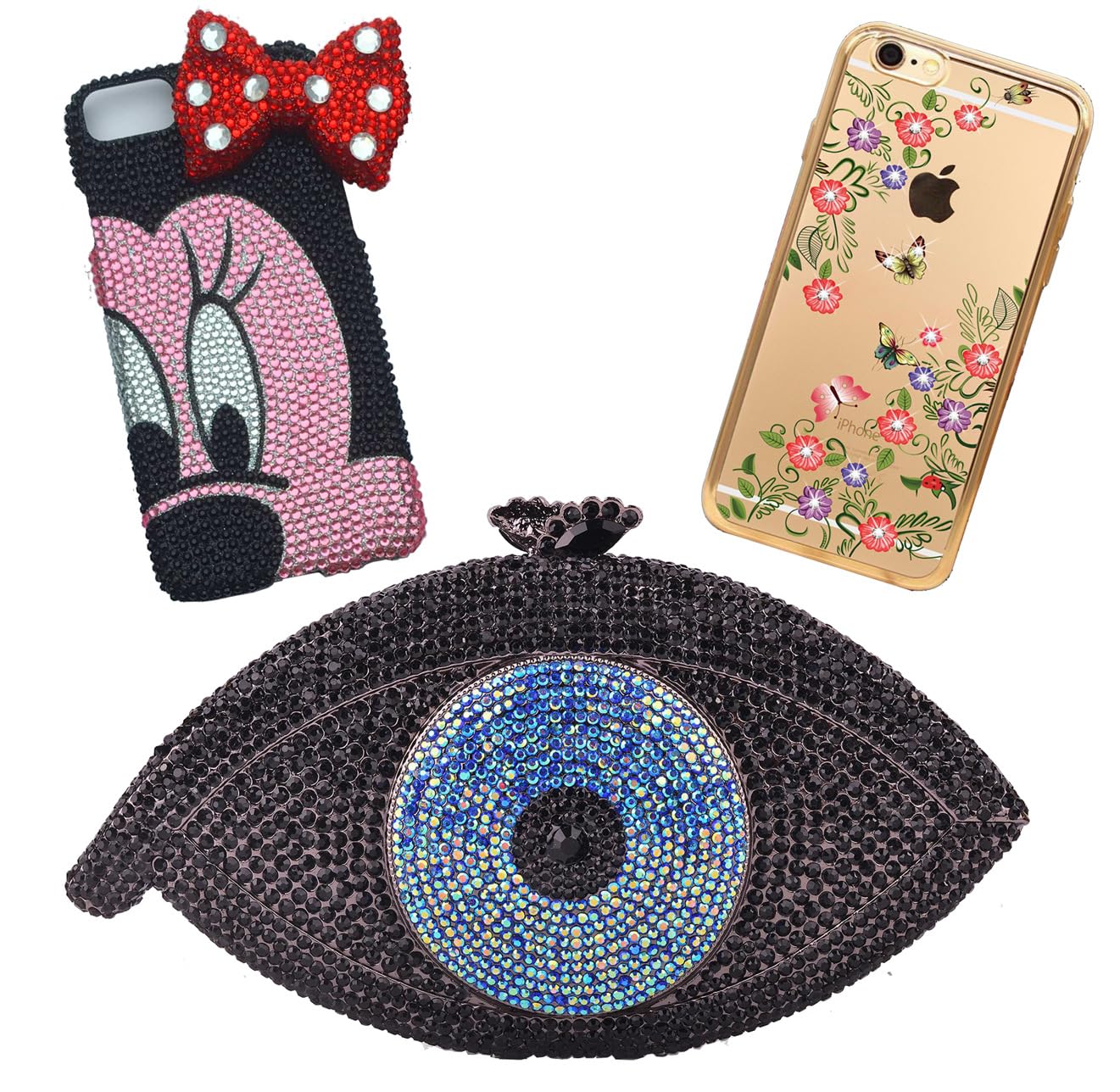 3000 Pieces SS6 2mm Flatback Rhinestones Clear Glass Round Gems Crystals for Nail Art DIY Crafts Clothes Shoes Bags (Dark Grey)