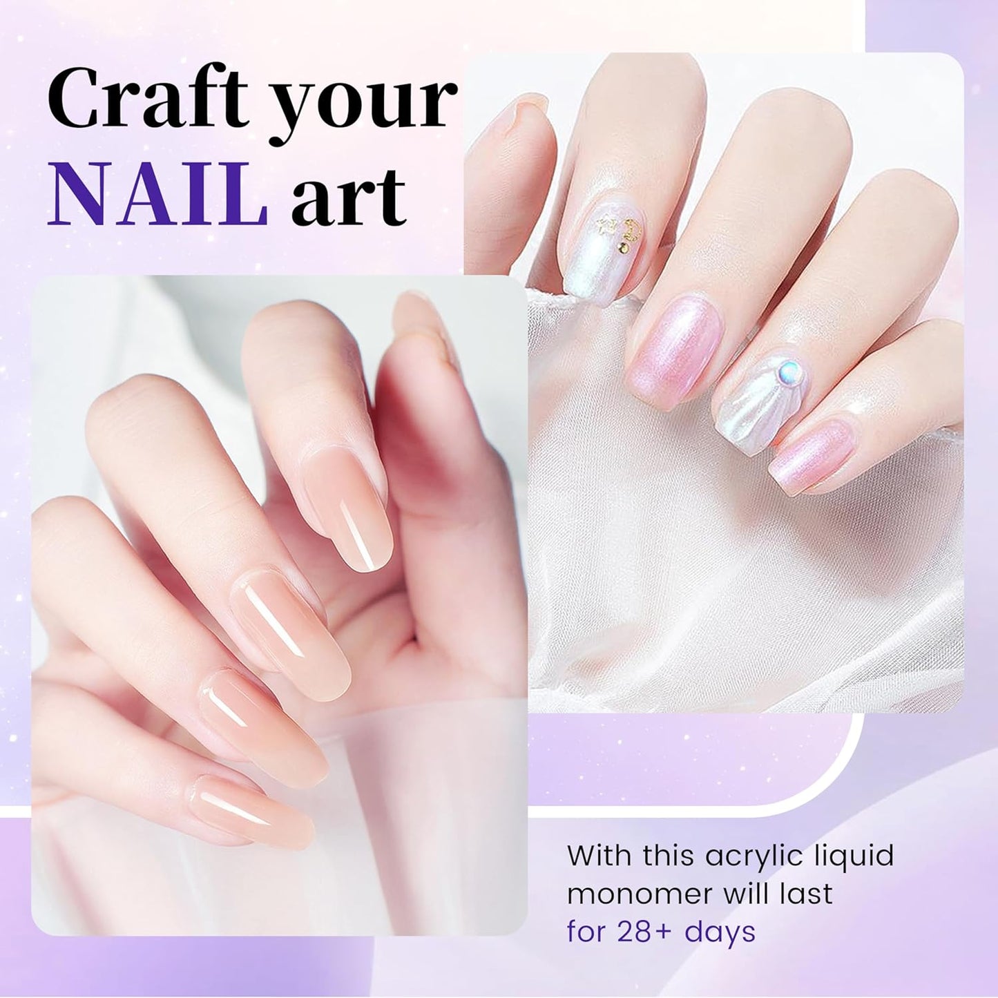 AIJIMEI Acrylic Liquid Monomer for Long Lasting 40ml Acrylic Liquid Professional Nail Art Supplies Suitable for Salon and Home (1pcs)