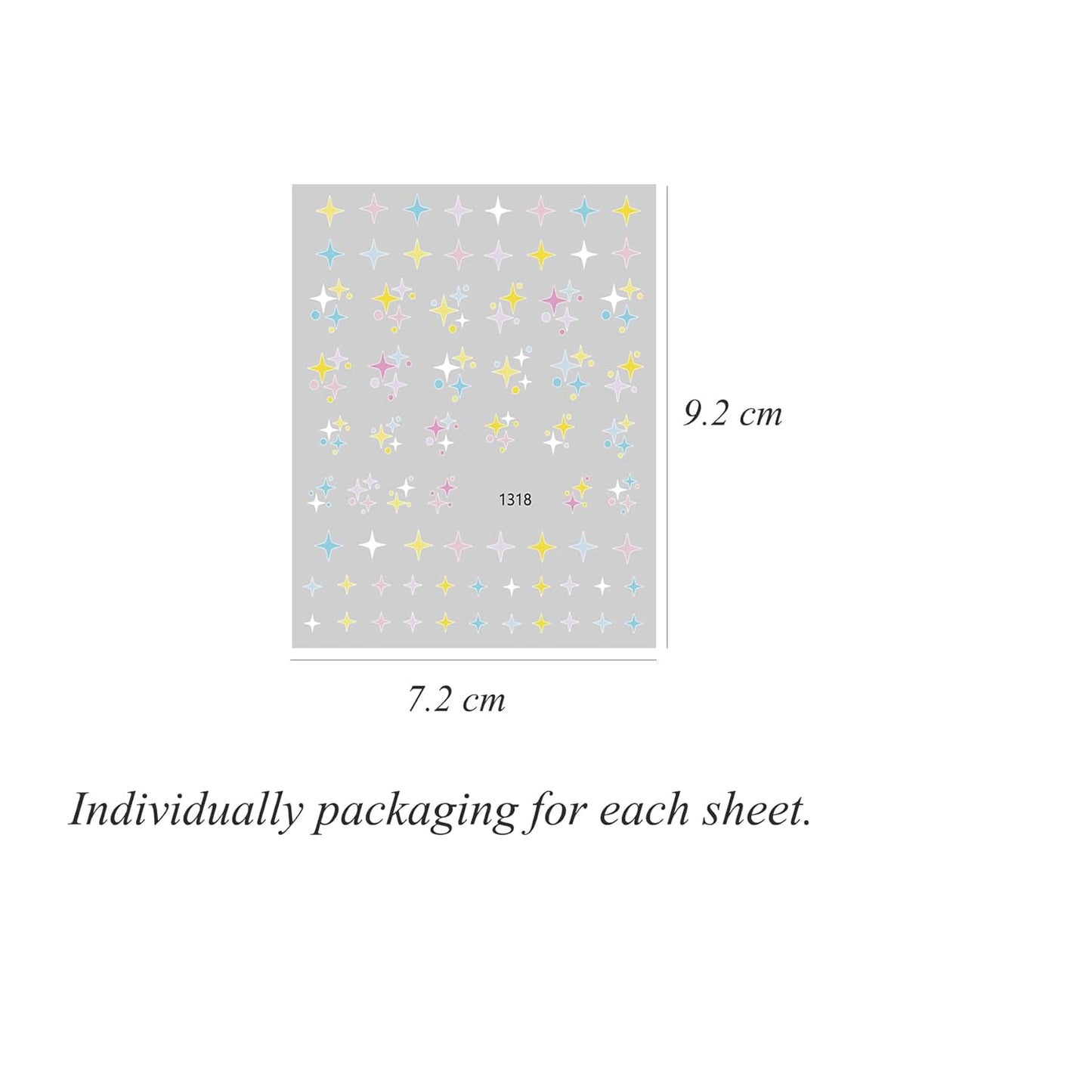 9 Large Sheets Starry Sky Star Cloud Wrangler Moon Rainbow Heart Nail Art Stickers for Women Girls Kids-3D Self Adhesive Star and Sky Series Nail Decals for Natural Fingernails and Acrylic Nail Decor