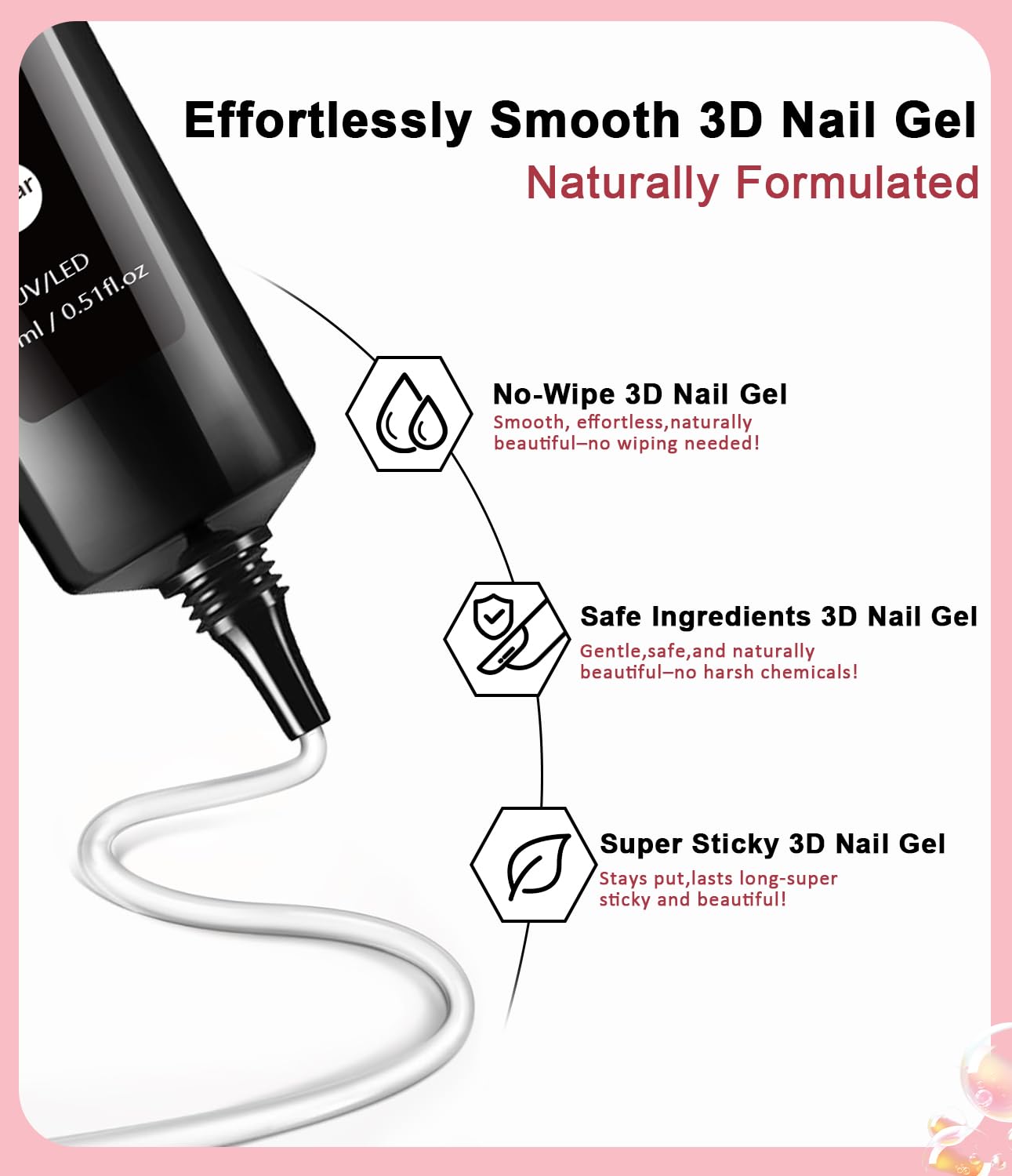 3D Nail Gel Art BISHENGYF - 15g Sculpting Gel Nail Glue with Gold White Chrome Nail Powder for Nail Art Non-Sticky Hand Hard Gel Carving Gel for Chrome Powder for Art Home DIY