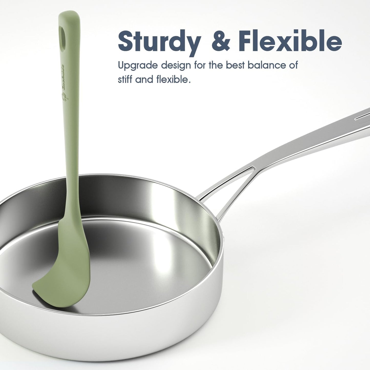 3 Pieces Silicone Spatula Set, Food Grade Rubber Spatula, Upgrade Strong Handle with Ergonomic Grip, Heat Resistant for Nonstick Cookware, Cooking Mix