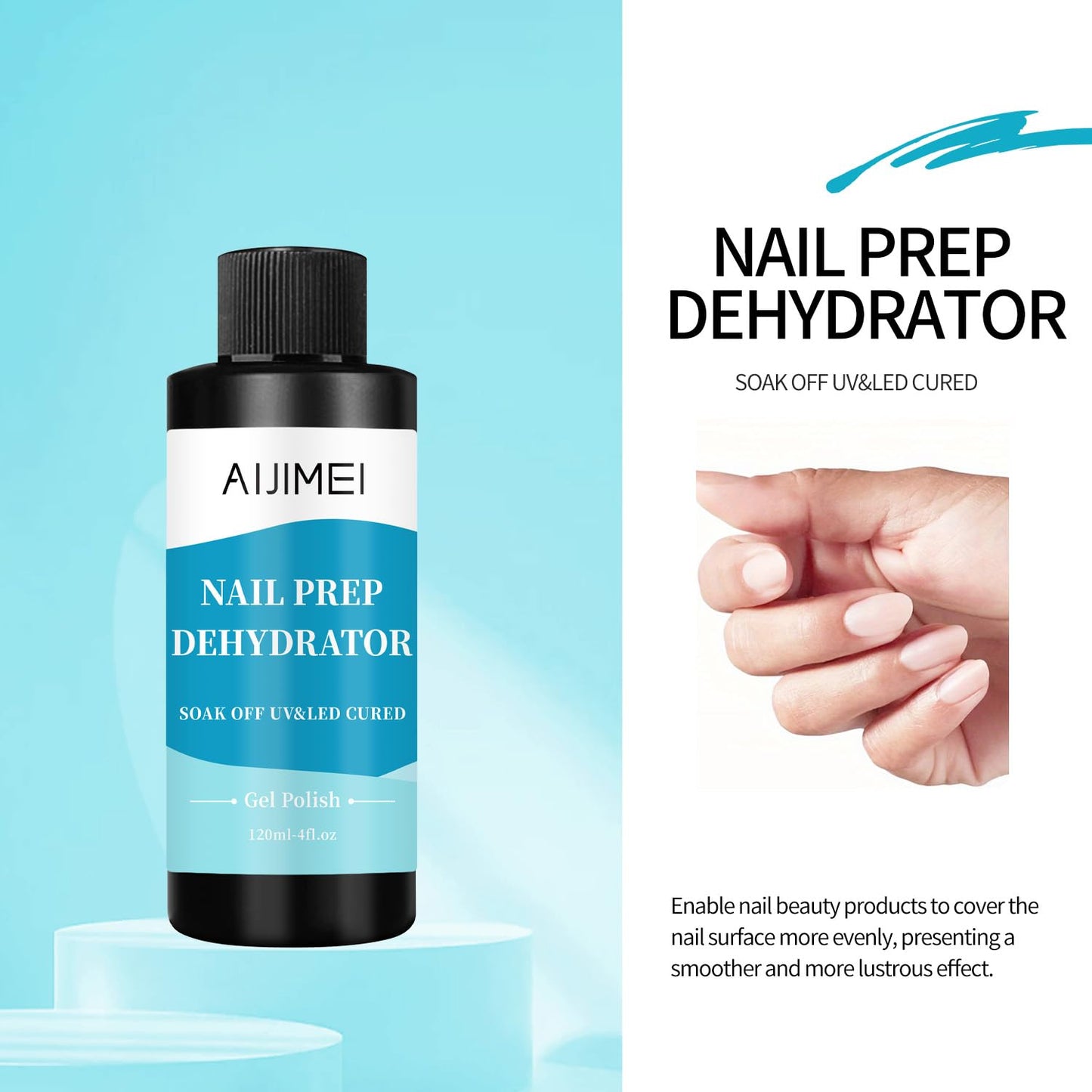 AIJIMEI 120ml Nail Dehydrator Dehydrator Prep for Nail Gel Polish Professional Nail Preparation for Smooth Gel and Acrylic Application Dehydrator for Acrylic 4 Fl Oz