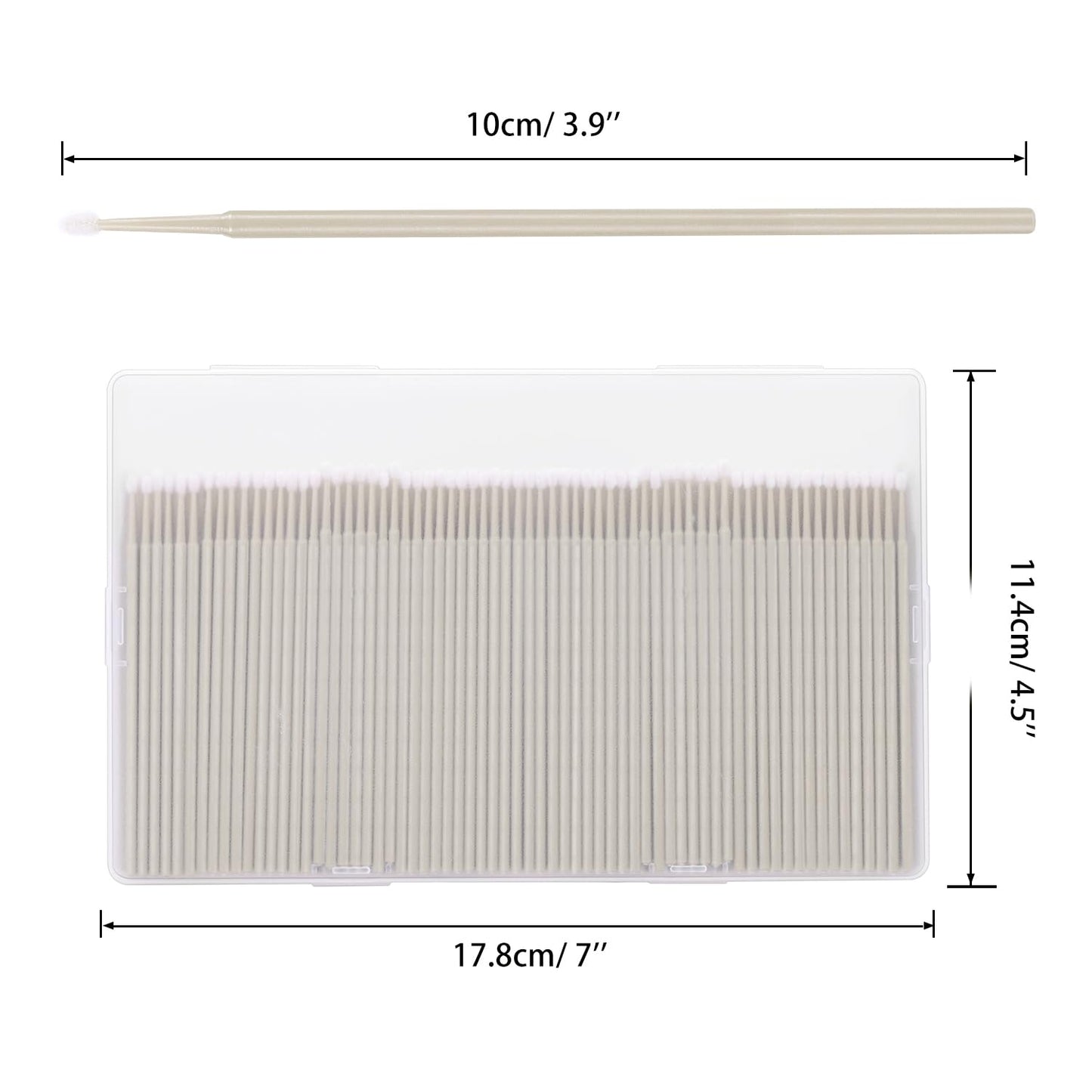 400PCS Micro Applicator Brush,JASSINS Microswabs for eyelash extensions,Disposable Precision Mascara swabs,Suitable for Cleaning and Applying Makeup (Grey)