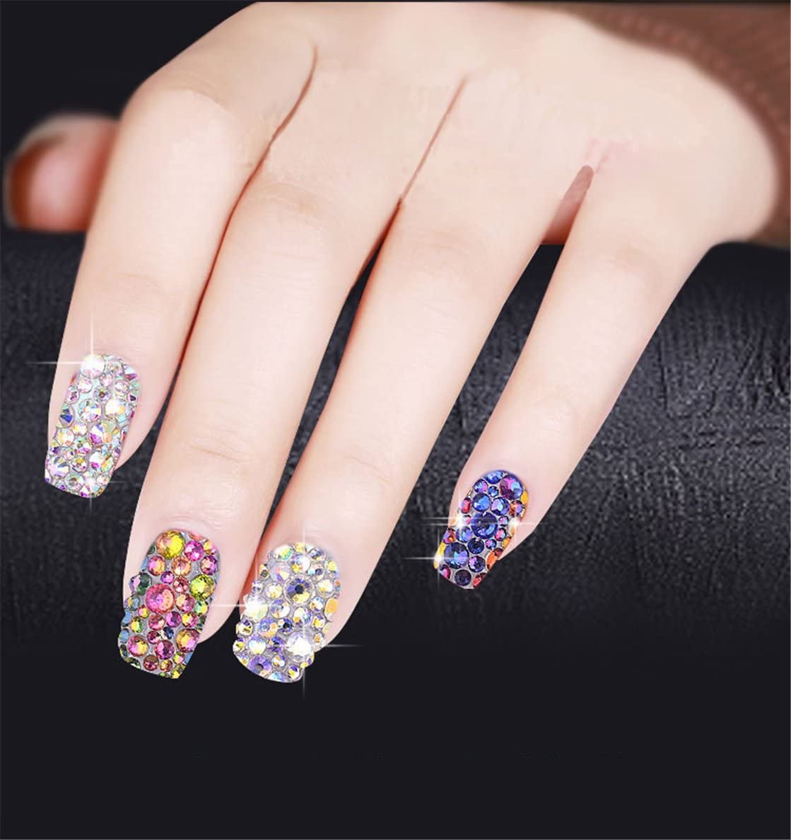 3000 Pieces SS12 3mm Flatback Rhinestones AB Clear Round Gems Crystals for Nail Art DIY Crafts Clothes Shoes Bags （Transparent Citrine AB）