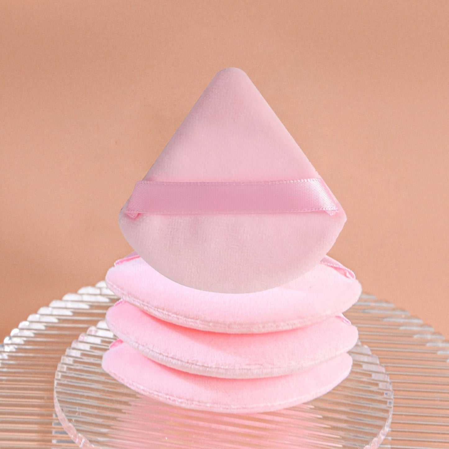 24 Pcs Triangle Powder Puff, Cotton Makeup Puff, Washable Face Powder Puff (24LP), Christmas Gifts Stocking Stuffers for Women Girls