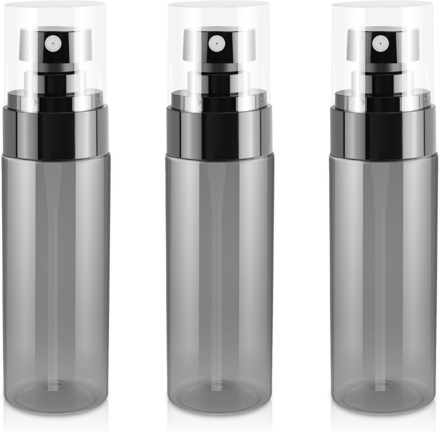 3Pack Small Spray Bottles, 2oz Black Plastic Fine Mist Mini Mister Bottles for Hair, Cleaning, Salons, Planting, Skin Care
