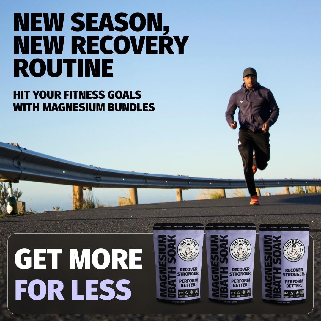 3 Pack Bundle: Coach Soak Recovery Bath Soak, Epsom Salt Bulk - Bath Salts Bulk, 3 Pack Bundle - Total of 9 Pounds (Lavender)