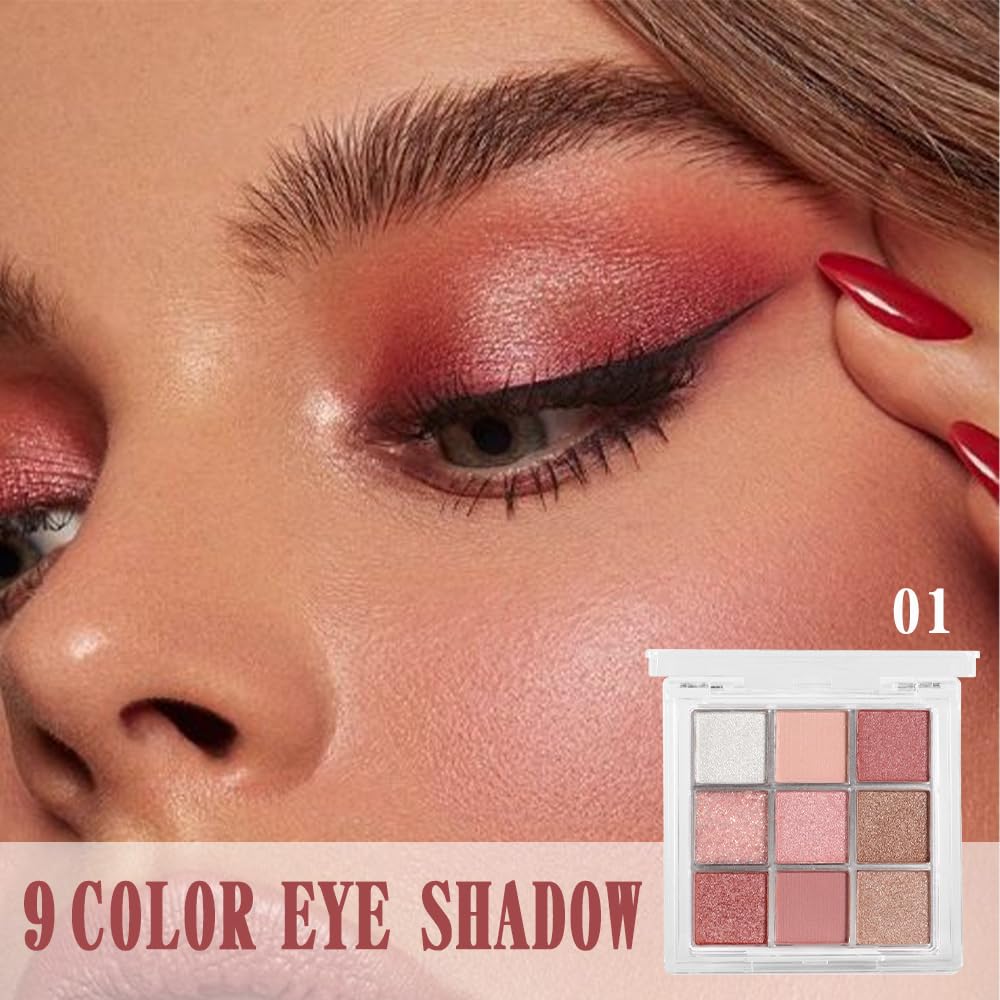 9 Color Eyeshadow Palette Makeup, Neutral Nude Matte Eye shadow & Shimmer Eyeshadow,Long Lasting Waterproof Eye shadow Makeup Palette for Women 05#