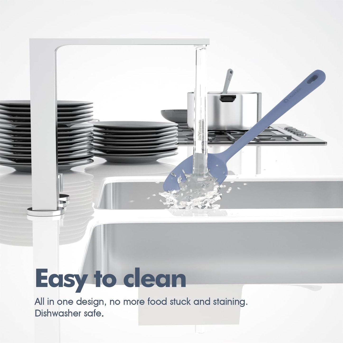 4 Pieces Silicone Spatula Set, Food Grade Rubber Spatula, Upgrade Strong Handle with Ergonomic Grip, Heat Resistant for Nonstick Cookware, Cooking